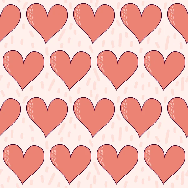Handmade hearts seamless pattern background — Stock Vector
