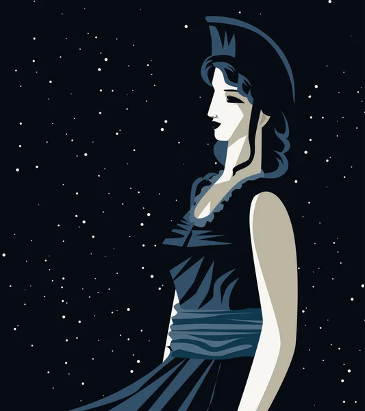 Греческая Мифология Богиня Ночи — стоковый вектор