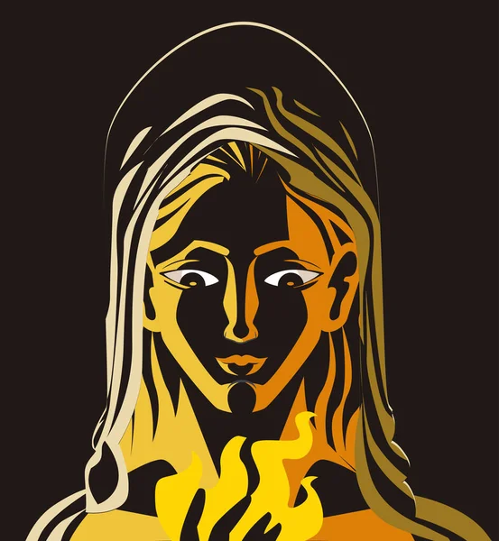 Hestia Mitología Griega Diosa Del Hogar — Vector de stock