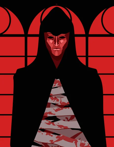 Kırmızı Ölüm Maskesi Edgar Alan Poe Korku Masalı — Stok Vektör