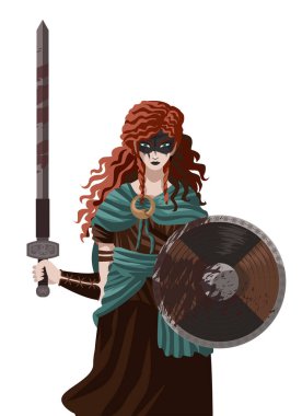 Boudica ancient celtic barbarian queen female warrior clipart
