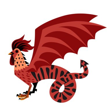 Papağan Basilisk Ortaçağ Ejderha Mitolojisi Canavarı