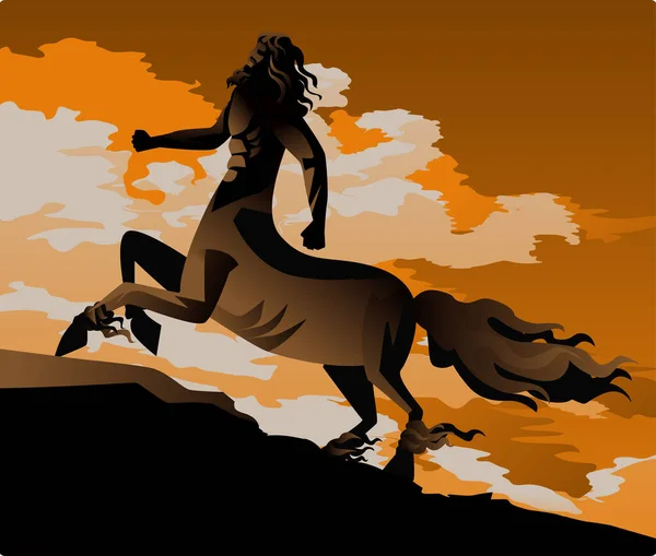 Pottery Mythology Centaur Half Horse Half Human Creature — Stock Vector