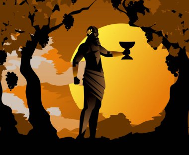 Dionysus bacchus god of wine vector Dionysus bacchus god of wine vector