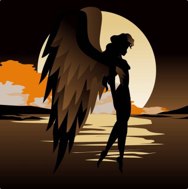 greek mythology, nyx goddess of the night and darkness clipart