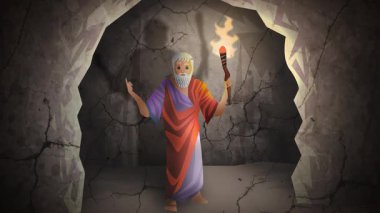 Yunan filozof plato bir mağarada gölgeleri alegori olarak yansıtan bir meşale ile