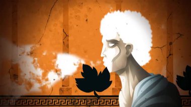 Aeolus, eski Yunan rüzgârların tanrısı güçlü rüzgarlar salıyor. 