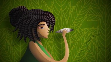 Rastalı biri tıbbi otlar içiyor.