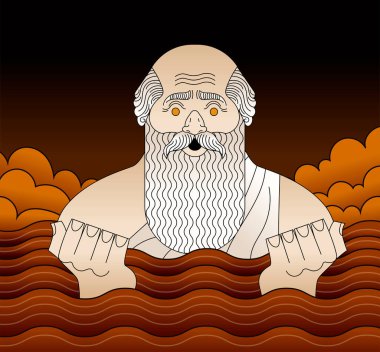 Yunan filozof Heraklitus nehir suyunun değişimini izliyor.