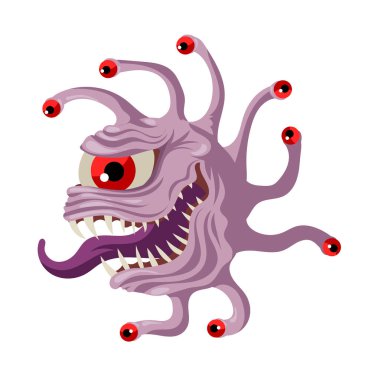 Birden fazla gözü olan fantezi roket canavarına bakın.