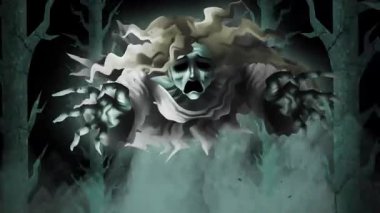 Karanlık ormanda uçan hayalet ve terör estiriyor.