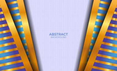 Soyut Tasarım Mavi ve Altın Biçimli