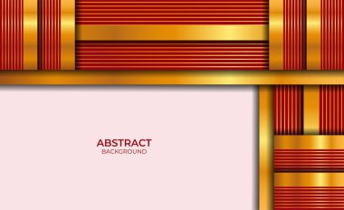 Soyut Kırmızı ve Altın Biçimli Tasarım