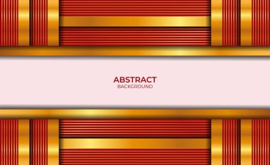 Soyut Arkaplan Kırmızı ve Altın Biçimli