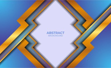 Soyut Tasarım Biçimi Mavi ve Altın