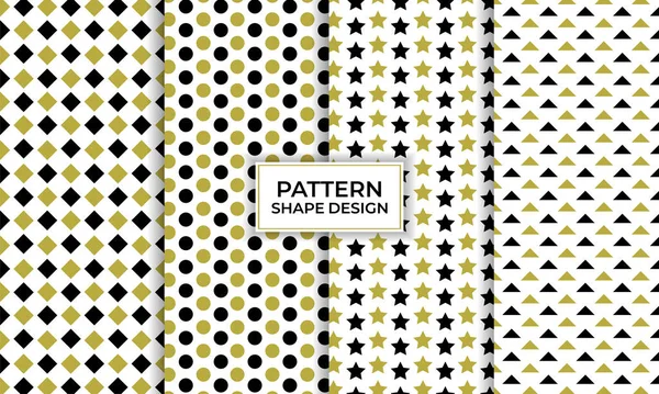 Geometric Shape Seamless Pattern Set Decorative Wallpaper — Stock Vector