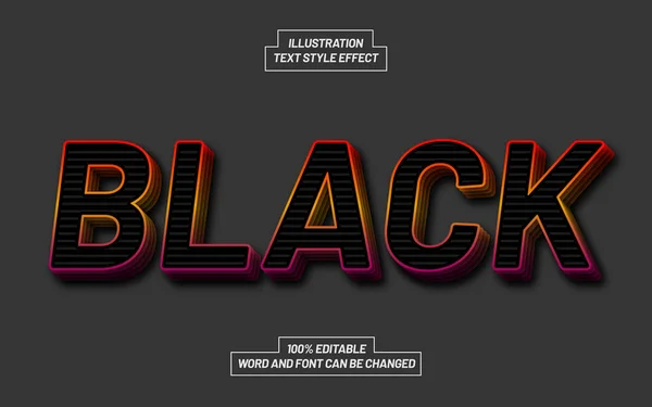 Black Gradient Pile Text Style Effect — Stock vektor