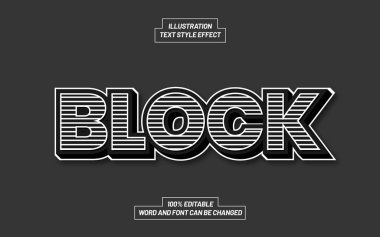 Bloklanmış Siyah ve Beyaz Metin Efekti