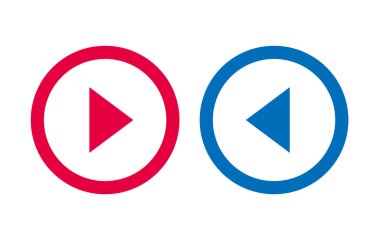 Simge Oku Çizgisi Tasarımı Kırmızı ve Mavi Vektör