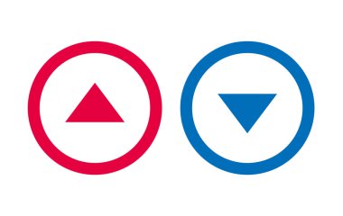 Simge Oku Çizgisi Yukarı Kırmızı ve Mavi Vektör Tasarımı