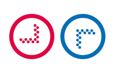 Simge Satırı Oku Tasarımı Kırmızı ve Mavi Vektör