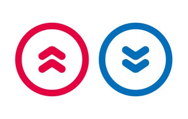 Tasarım Oku Simgesi Kırmızı ve Mavi Satır