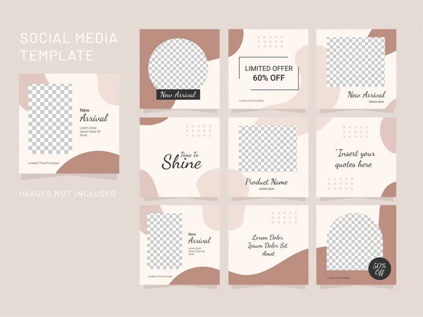 Plantilla Diseño Redes Sociales Moda Mujeres Puzzle Feed — Vector de stock