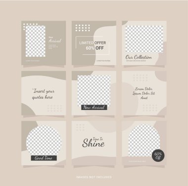 Şablon Bulmaca Besleme Moda Kadınları Instagramı