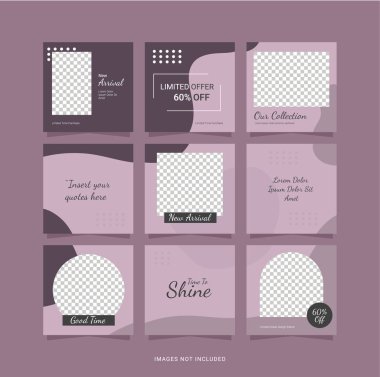 Yapboz Sonrası Moda Kadınları Instagramına Şablon