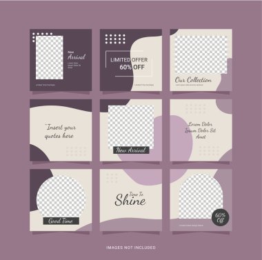 Şablon Besleme Bulmacası Moda Kadınları Instagramı