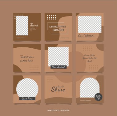 Bulmaca Şablonu Moda Kadınlarını Besleme Instagram Vektörü