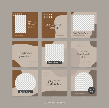 Instagram Bulmaca Şablonu Moda Kadınlarını Besleme Vektörü