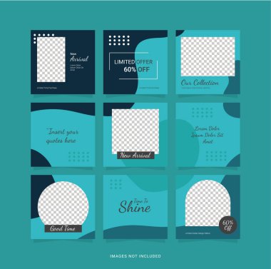 Instagram Bulmaca Moda Kadınlar Şablon Besleme Vektörü