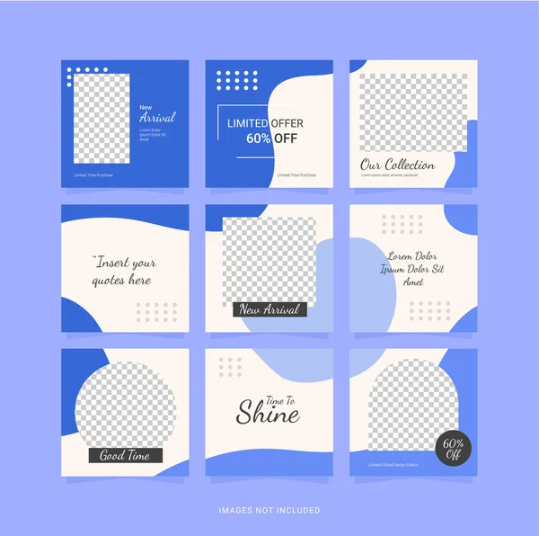 Instagram Moda Mujeres Puzzle Plantilla Post Vector — Vector de stock