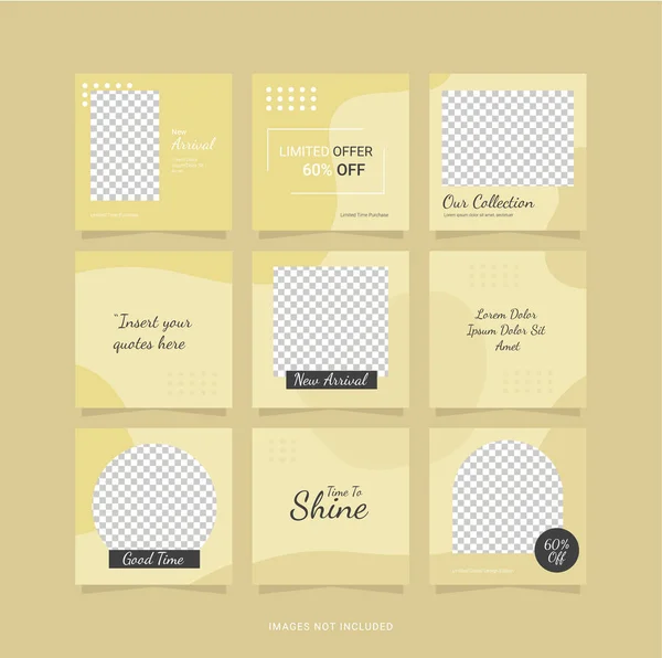 Puzzle Template Moda Donne Instagram Feed — Vettoriale Stock