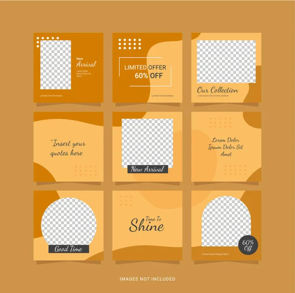 Instagram Moda Mujeres Plantilla Feed Puzzle — Vector de stock