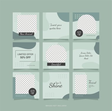 Şablon Moda Kadınları Yapboz Postası Tasarımı