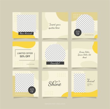 Yapboz Sonrası Moda Kadınları Tasarım Şablonu