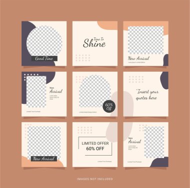 Şablon Bulmaca Tasarımı Sosyal Ortam Beslemesi