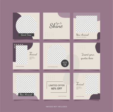 Sosyal Ortam Şablonu Besleme Bulmacası Tasarımı