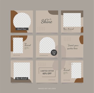 Tasarım Besleme Bulmacası Sosyal Ortam Şablonu