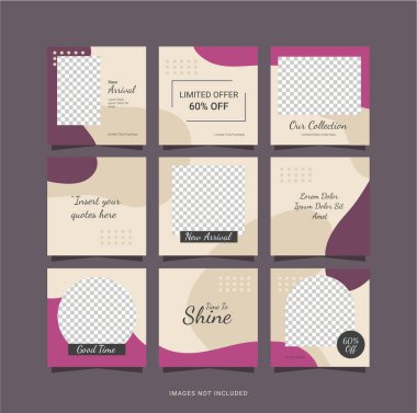 Şablon Moda Kadınları Yapboz Postası Tasarımı