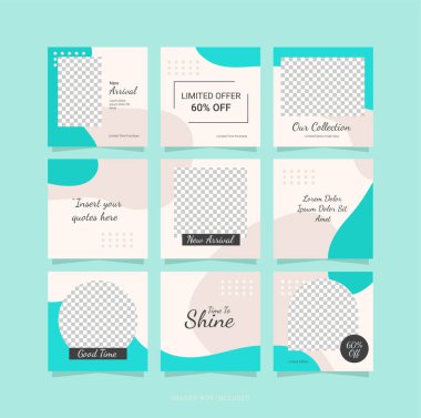 Moda Kadınları Şablon Bulmaca Gönderisi Tasarımı