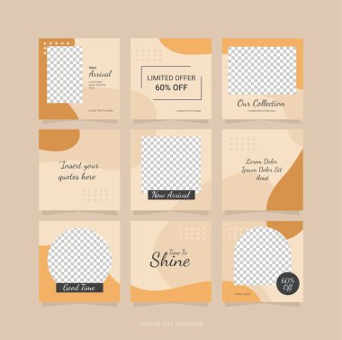 Moda Kadınları Yapboz Şablonu Gönderi Tasarımı