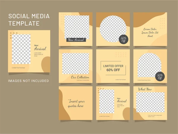 Plantilla Redes Sociales Feed Puzzle Vector — Vector de stock