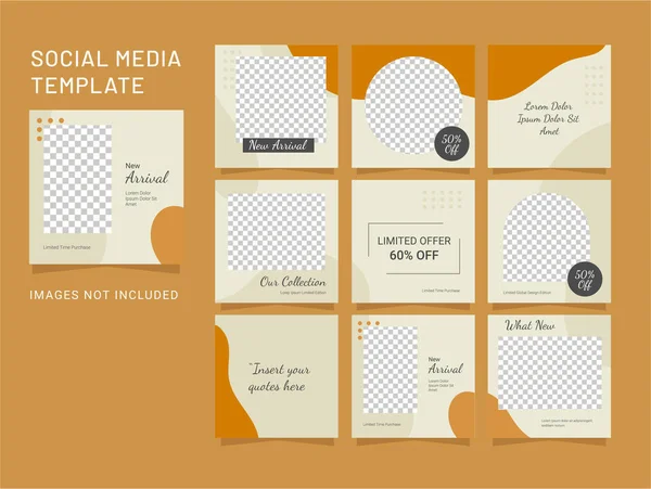 Template Puzzle Social Media Feed Vektor — Stockvektor