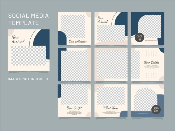 Modèle Puzzle Social Media Design Feed — Image vectorielle