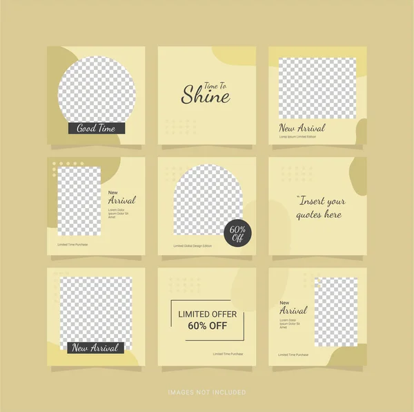 Design Feed Puzzle Modelli Social Media — Vettoriale Stock