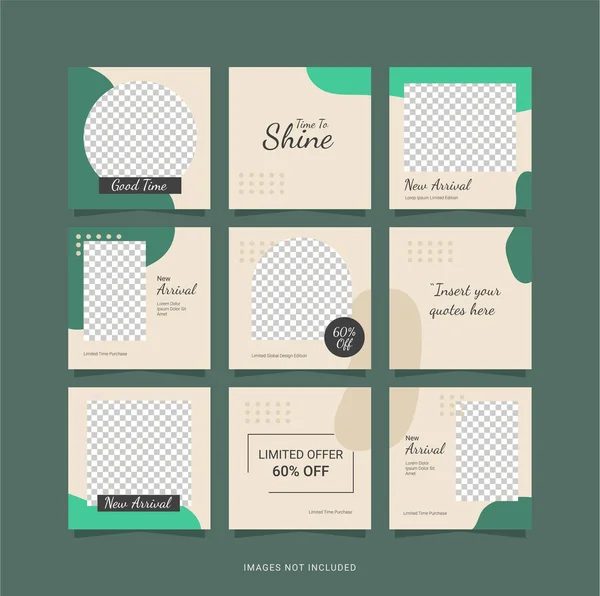 Modello Puzzle Social Media Post Design — Vettoriale Stock