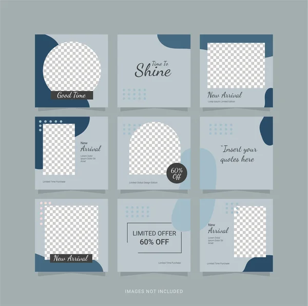 Plantilla Puzzle Social Media Design Feed — Vector de stock